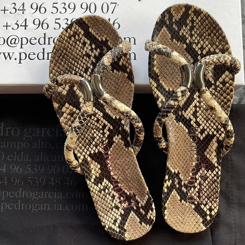 Pedro Garcia Geminy Python Snake Printed Sandal - Picture 12 of 12